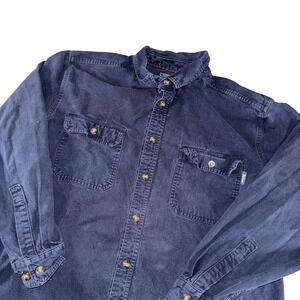 Woolrich Shirt Mens 2XL Blue Flannel Long Sleeve Button Up Workwear Casual